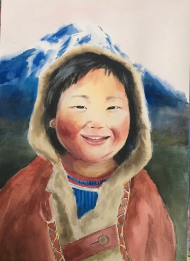 Painting titled "Northern sun" by Marina Babintseva, Original Artwork, Watercolor