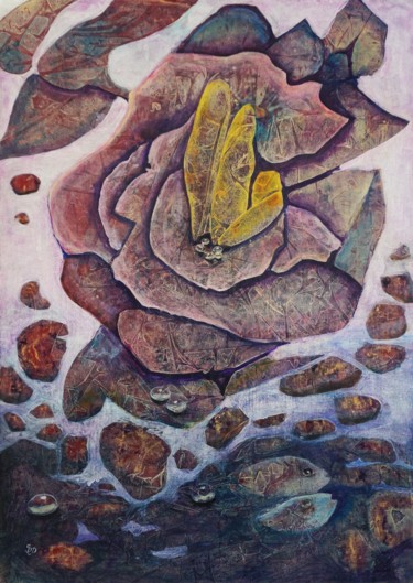 绘画 标题为“Stone Rose” 由Dora Stork, 原创艺术品, 丙烯