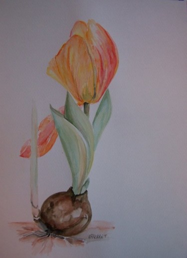 Peinture intitulée "... hors de terre..…" par Anne-Frédérique Ferret, Œuvre d'art originale, Huile