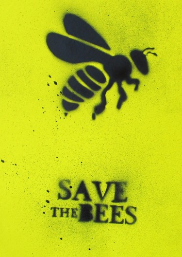 「Save the Bees su ca…」というタイトルの絵画 Daniele Fratiniによって, オリジナルのアートワーク, スプレー式塗料