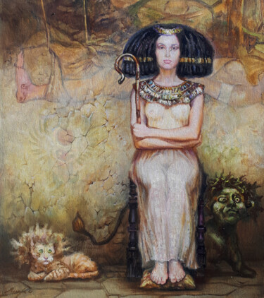 Nefertiti and her passions Malarstwo zatytułowany „Nefertiti and her p…” autorstwa Yaseneva Svetlana, Oryginalna praca, Olej