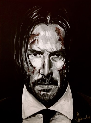 绘画 标题为“John Wick” 由Jan Poncelet, 原创艺术品, 丙烯