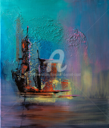 Painting titled "Black Roger" by Françoise Dugourd-Caput, Original Artwork, Acrylic Mounted on Wood Stretcher frame