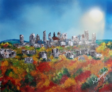 Painting titled "Indian Summer" by Céline Liliane Heyberger, Original Artwork, Acrylic