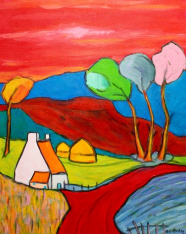 Peinture intitulée "L'été indien Breton" par Alain Charles Richer, Œuvre d'art originale, Acrylique