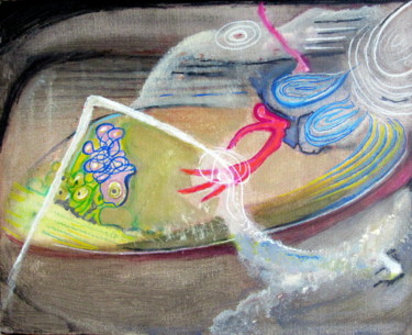 Peinture intitulée "DILUVIO SOBRE ARENA" par Juan Luis Gandulfo, Œuvre d'art originale, Acrylique Monté sur Châssis en bois