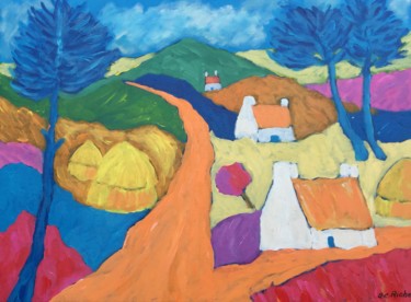 Peinture intitulée "Au temps des moisso…" par Alain Charles Richer, Œuvre d'art originale, Acrylique