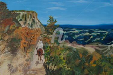 Malerei mit dem Titel "Mexico Sierra Tara…" von Luethi Alias Abdelghafar, Original-Kunstwerk, Öl Auf Keilrahmen aus Holz mon…