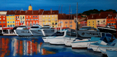 Peinture intitulée "Saint Tropez" par Luethi Alias Abdelghafar, Œuvre d'art originale, Huile Monté sur Châssis en bois