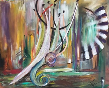 Peinture intitulée "Piano blanc" par Annie Galipot, Œuvre d'art originale, Acrylique