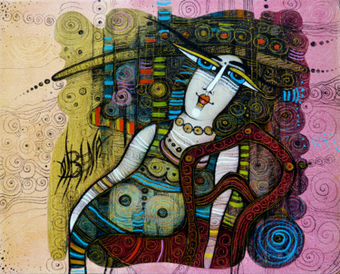 Peinture intitulée "La chaise" par Albena Vatcheva, Œuvre d'art originale, Huile Monté sur Châssis en bois