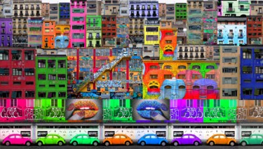 Photography titled "city mexico color" by Gaudi .C, Original Artwork, Manipulated Photography