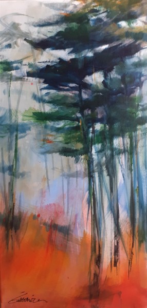 Peinture intitulée "A l'abri des regard…" par Eva Gohier, Œuvre d'art originale, Acrylique
