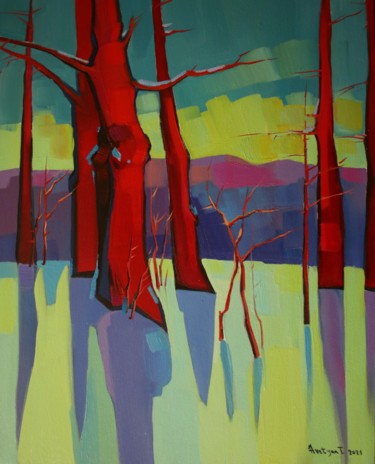 Pittura intitolato "Winter-6 (40x50cm,…" da Tigran Aveyan, Opera d'arte originale, Olio Montato su Cartone