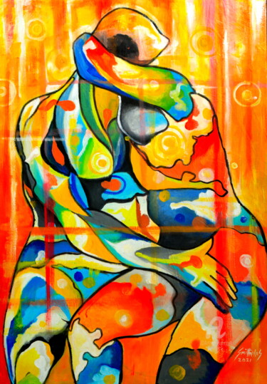 Bond of Love Schilderij getiteld "Bond of Love" door Olaoluwa Smith, Origineel Kunstwerk, Acryl