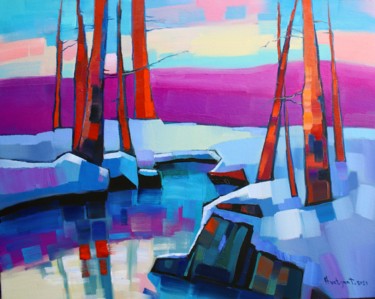 Pittura intitolato "Winter-11 (40x50cm,…" da Tigran Aveyan, Opera d'arte originale, Olio Montato su Telaio per barella in le…