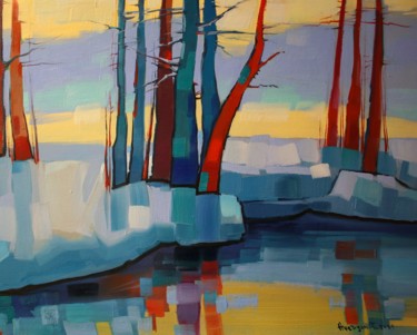 Pittura intitolato "Winter-13 (40x50cm,…" da Tigran Aveyan, Opera d'arte originale, Olio Montato su Cartone