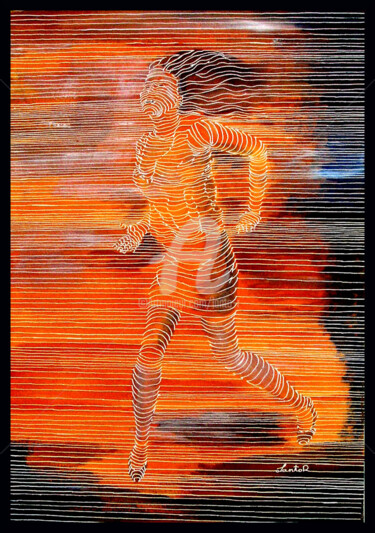 Peinture intitulée "Danse de la liberté" par Lanto R., Œuvre d'art originale, Encre