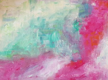 Schilderij getiteld "Abstraction colorée" door Ghislaine Rimmen-Mohl, Origineel Kunstwerk, Acryl Gemonteerd op Karton