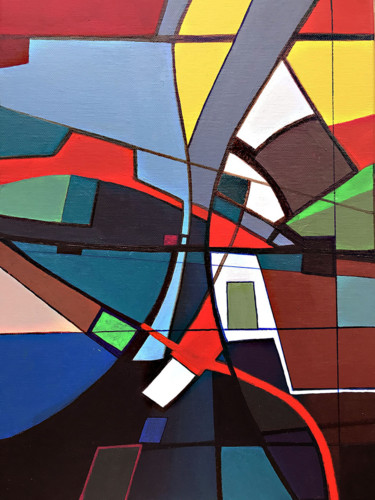 Peinture intitulée "Start of Enjoy" par Edcha, Œuvre d'art originale, Acrylique Monté sur Châssis en bois