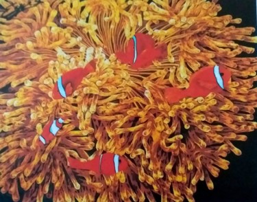 L Anémone et ses habitants 绘画 标题为“L Anémone et ses ha…” 由Sylvie Cappe, 原创艺术品, 水彩