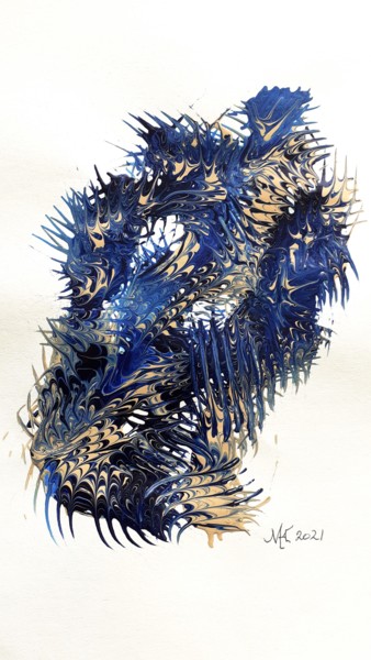 Pintura intitulada "Feathers" por Marianne Huizinga, Obras de arte originais, Acrílico