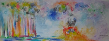 feu et phare horizon Peinture intitulée "feu et phare horizon" par Dominique Bertrand, Œuvre d'art originale, Acrylique Monté sur Panneau de bois