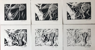 印花与版画 标题为“Suite Six” 由Sophie Le Tellier, 原创艺术品, Linocuts