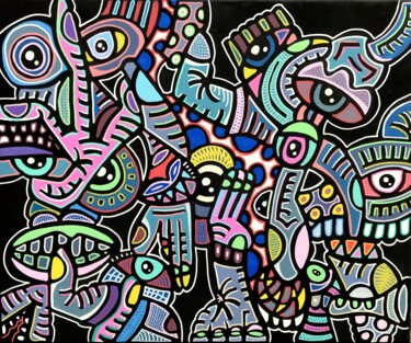 Peinture intitulée "C'est le mari de ta…" par Walter Scott, Œuvre d'art originale, Acrylique Monté sur Châssis en bois