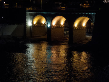 Le pont des lumières Photography titled "Le pont des lumières" by Olivier Mangin, Original Artwork, Digital Photography Mounted on Other rigid pa…