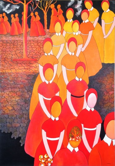 Peinture intitulée "Ne vous fiez pas à…" par Jocelyne Deschamps-Kus, Œuvre d'art originale, Acrylique Monté sur Châssis en b…