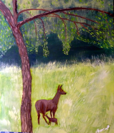 Chevrette à Mouréou Painting titled "Chevrette à Mouréou" by Marcel De Nazelle, Original Artwork, Acrylic