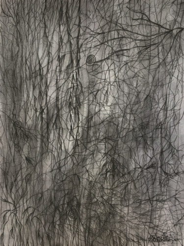 图画 标题为“Sous le saule” 由Camille Rouschmeyer, 原创艺术品, 标记