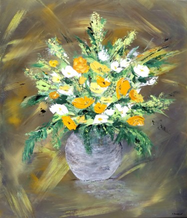 Pintura titulada "Bouquet printanier" por Sylvie Jousselin, Obra de arte original, Acrílico Montado en Bastidor de camilla d…