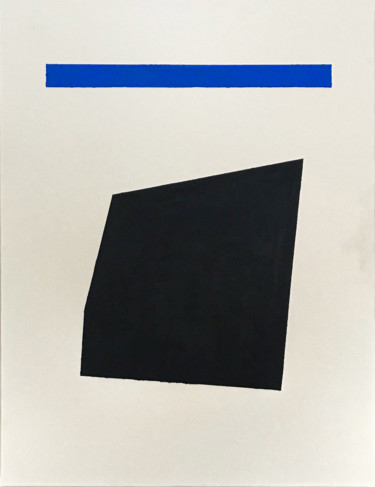 Painting titled "ligne bleue" by Zyrko, Original Artwork, Acrylic