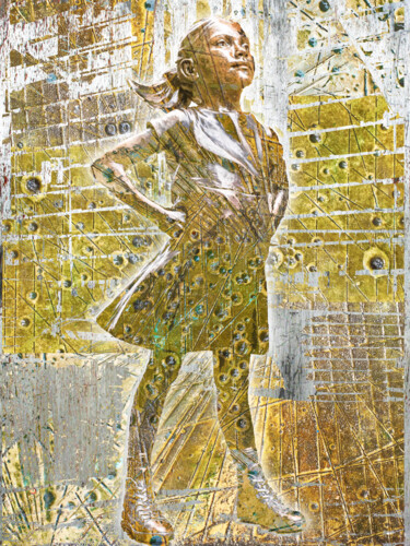 Pintura intitulada "Fearless Girl Futur…" por Tony Rubino, Obras de arte originais, Acrílico