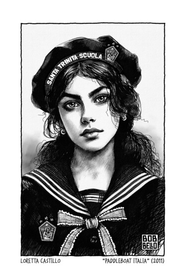 Digital Arts titled "Loretta Castillo" by Bob Bello, Original Artwork, Ink