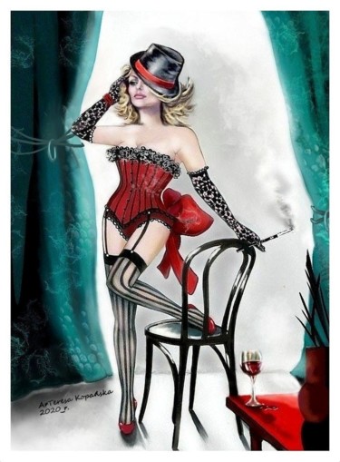 Painting titled "Wino jest winem, po…" by Teresa Kopańska, Original Artwork, Watercolor