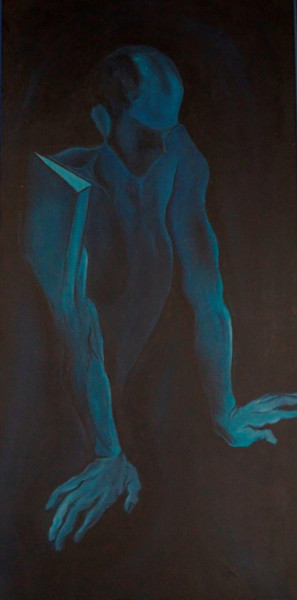 Painting titled "Priapo" by Vincenzo Cohen, Original Artwork, Oil Mounted on Wood Stretcher frame