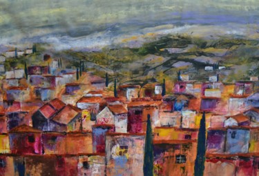 绘画 标题为“Tuscan Village geom…” 由Susan Monk, 原创艺术品, 丙烯