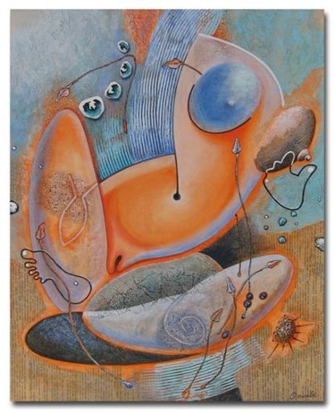 Peinture intitulée "COURBES DE VIE" par Jean-Luc Osswald, Œuvre d'art originale, Huile