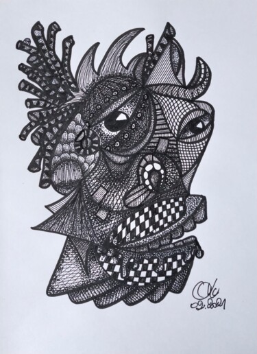 Drawing titled "BOB" by Lionel Hosxe, Original Artwork, Marker