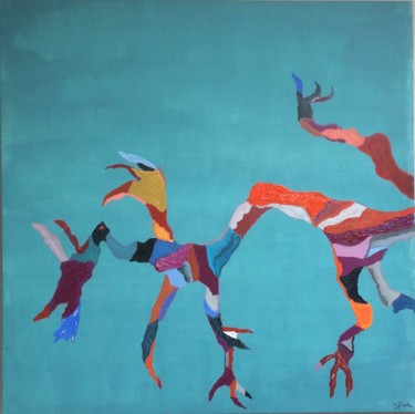 Pintura titulada "Jurásico cretacico" por Cheluka, Obra de arte original, Acrílico
