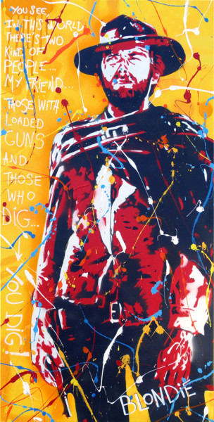 Pintura titulada "THE GOOD" por Secam, Obra de arte original, Estarcido Montado en Bastidor de camilla de madera