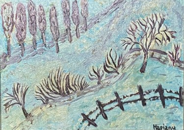 Charming colours of winter.Hagianu Viorica. Oil on canvas Painting titled "Charming colours of…" by Viorica Hagianu, Original Artwork, Oil Mounted on Wood Panel