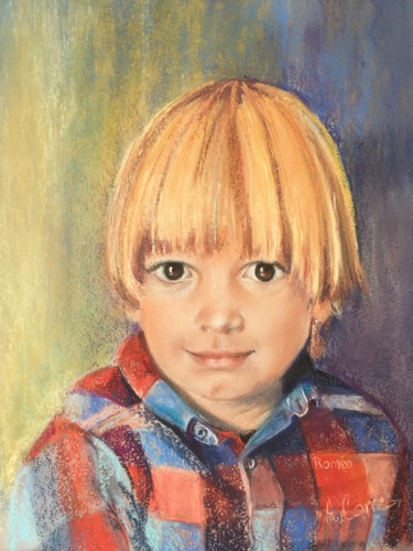 "Roméo, 3 ans" başlıklı Resim Agnes Corre tarafından, Orijinal sanat, Pastel