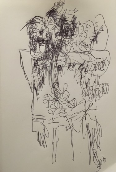 Dessin intitulée "Le retour" par Olga Richir, Œuvre d'art originale, Stylo à bille