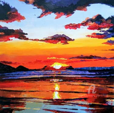 Cloudscape n°29 Peinture intitulée "Cloudscape n°29" par Xi Chen, Œuvre d'art originale, Huile