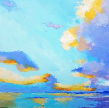 Cloudscape n°30 Peinture intitulée "Cloudscape n°30" par Xi Chen, Œuvre d'art originale, Huile