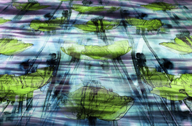 Digitale Kunst mit dem Titel "Mohn im Mondlicht" von Sigrid Gombert, Original-Kunstwerk, Digitale Malerei